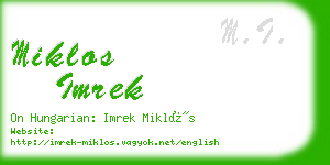 miklos imrek business card